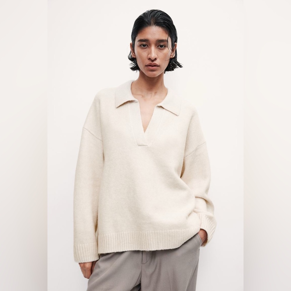 Fine Knit Collared Sweater